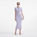 Lilac Embellished Knit Midi Skirt