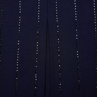 Navy Rhinestone Pinstripe Mini Skirt