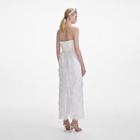 White Organza Bandeau Midi Dress