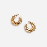 Gold Sculpted Hoop Earrings