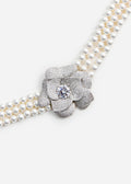 Crystal Flower Pearl Choker