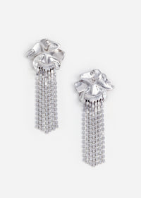 Crystal Flower Droplet Earrings