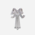 Crystal Bow Droplet Brooch