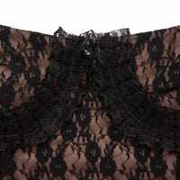 Black Lace Ruffle Top