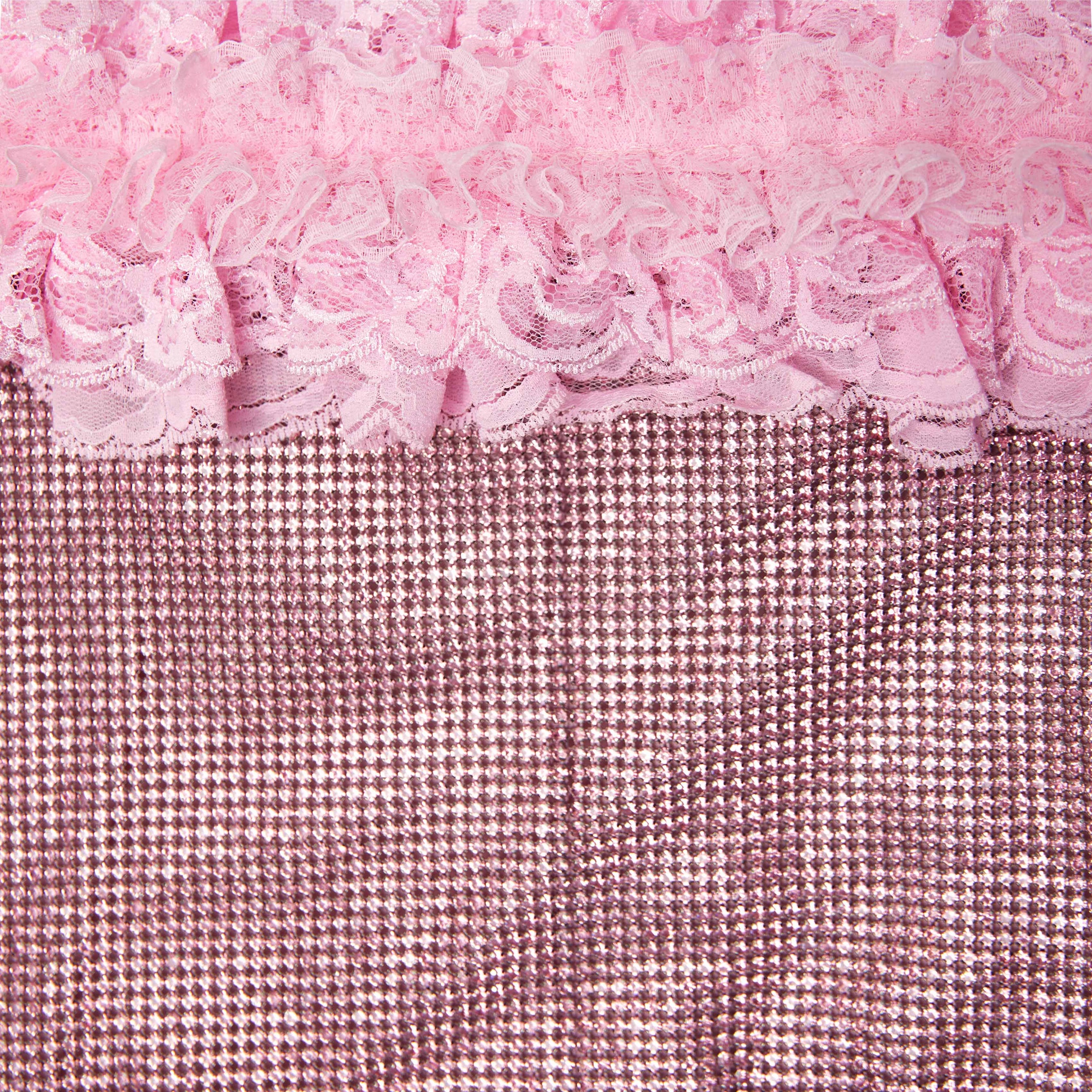 Pink Crystal Fishnet Mini Dress