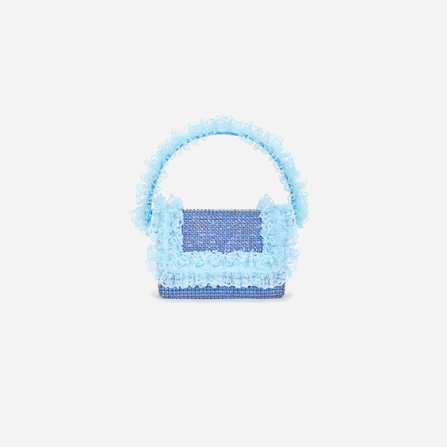 Blue Crystal Lace Detail Bag