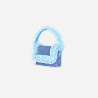 Blue Crystal Lace Detail Bag