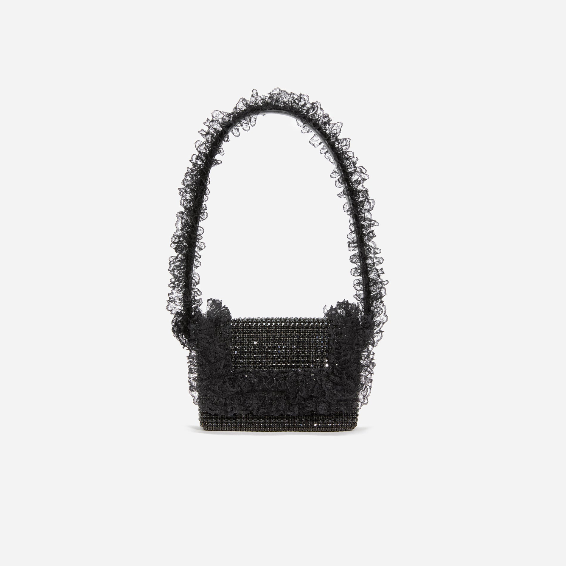 Black Crystal Lace Detail Bag