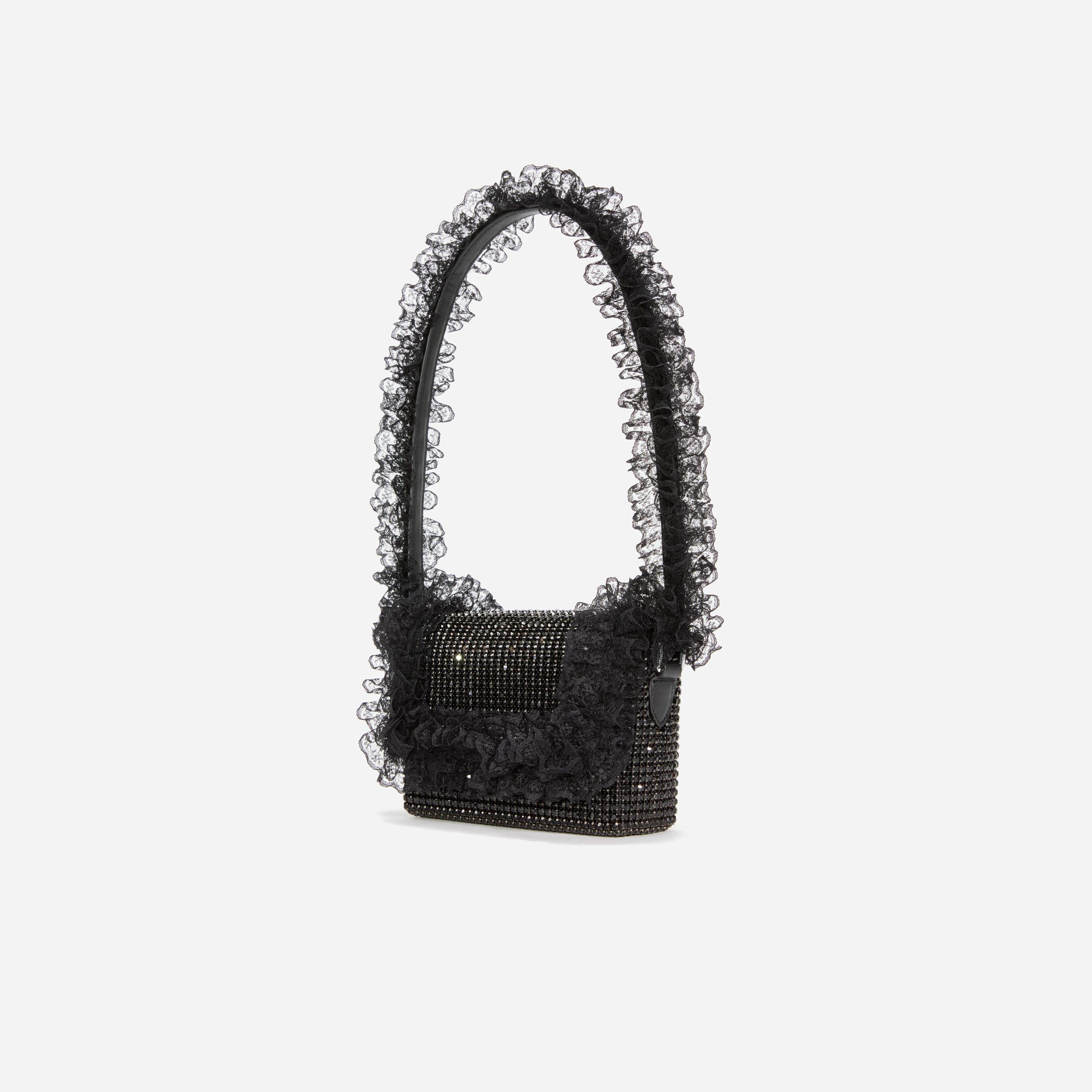 Black Crystal Lace Detail Bag