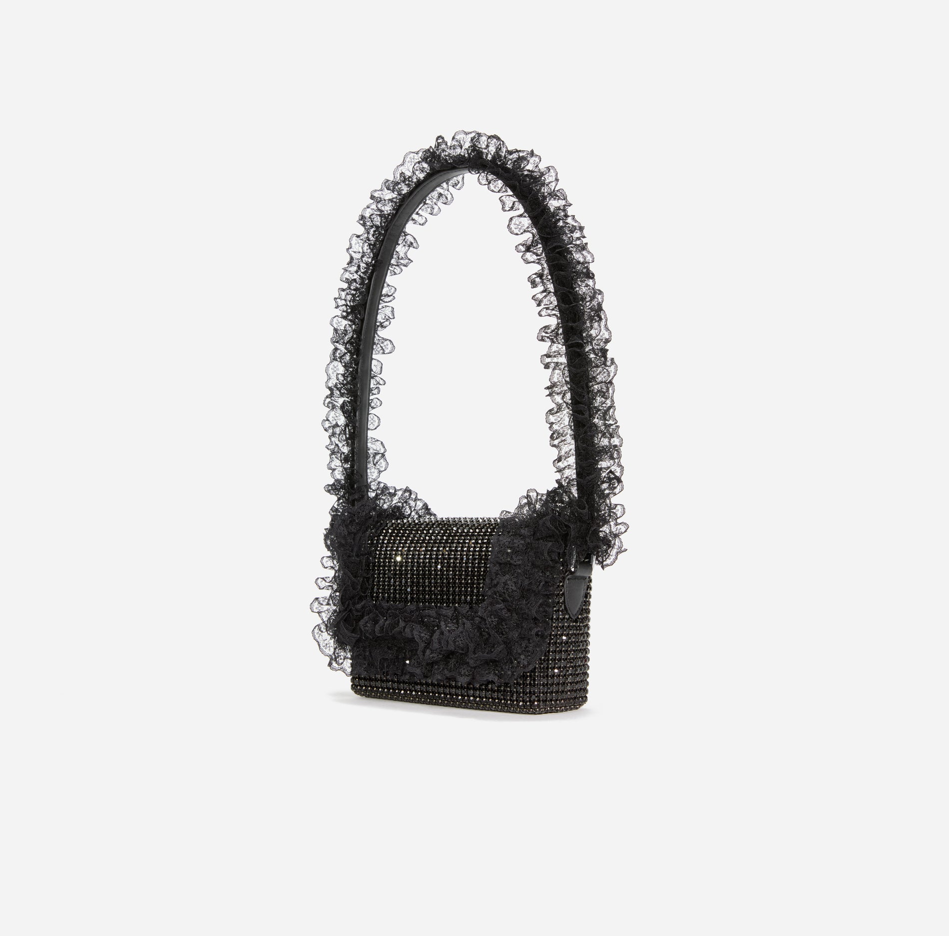 A photo of the Black Crystal Lace Detail Bag