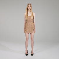 Gold Tinsel Bouclé Mini Dress