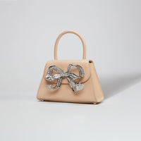 The Bow Mini in Caramel with Diamanté