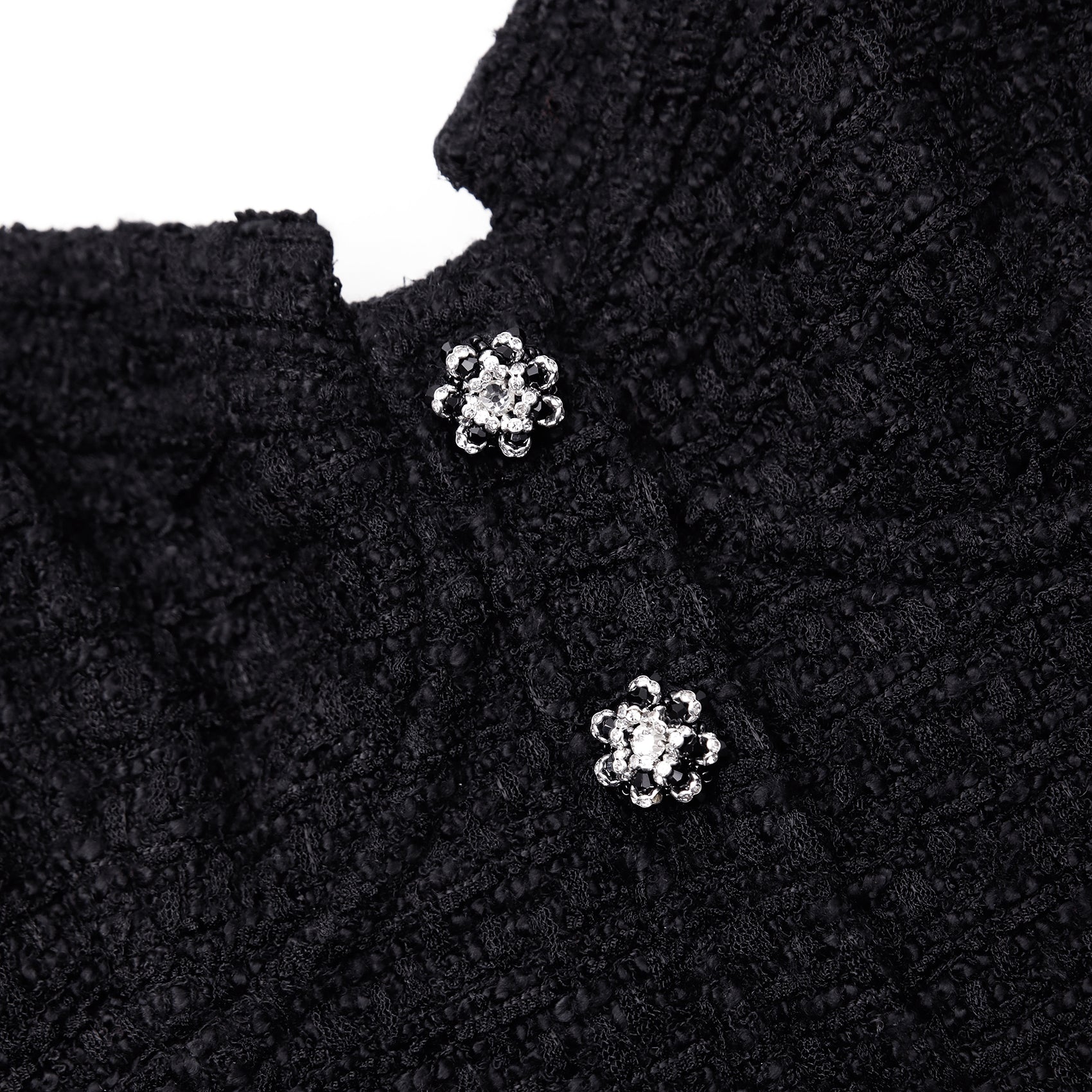 Black Boucle Sweetheart Midi Dress