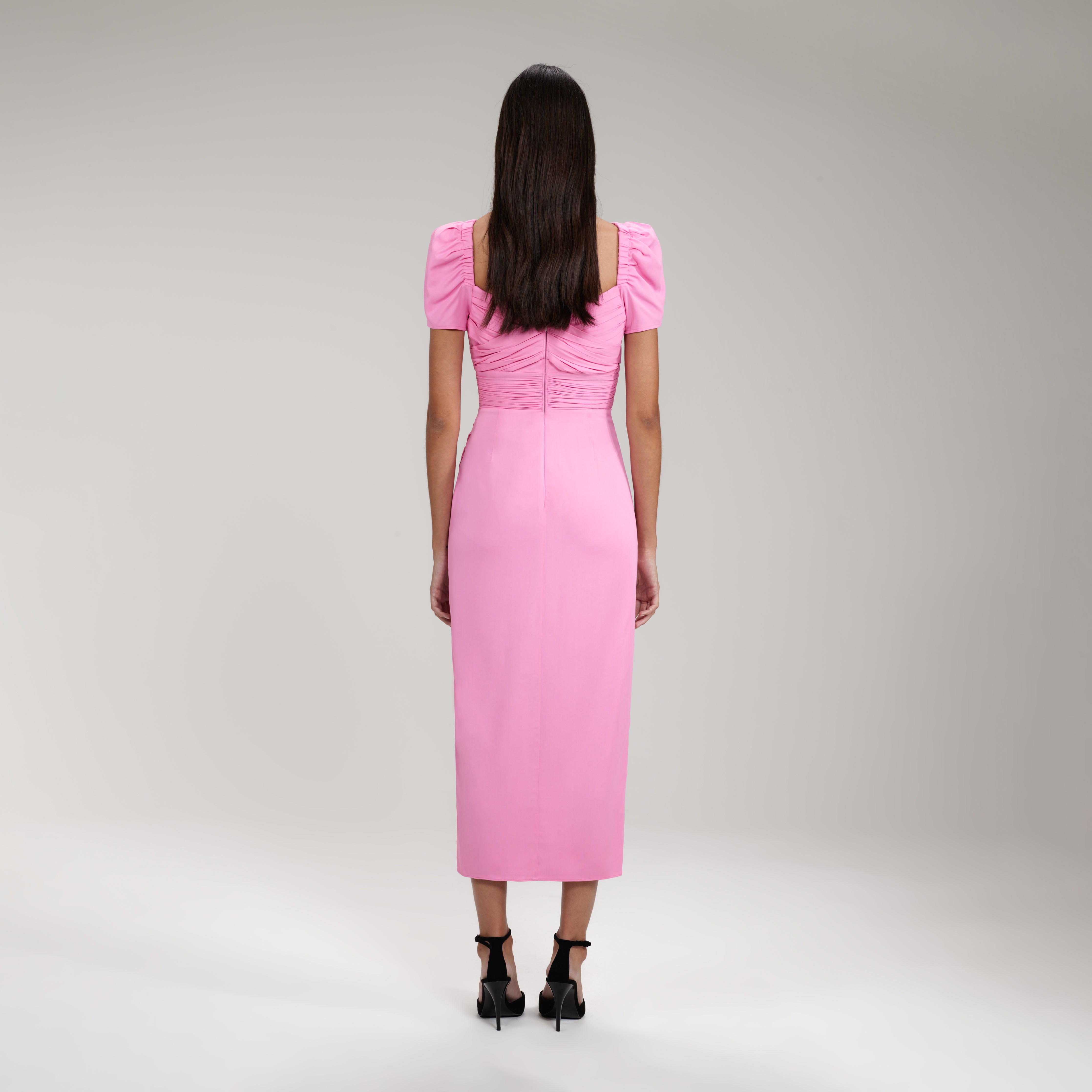 Pink Iris Midi Dress – self-portrait