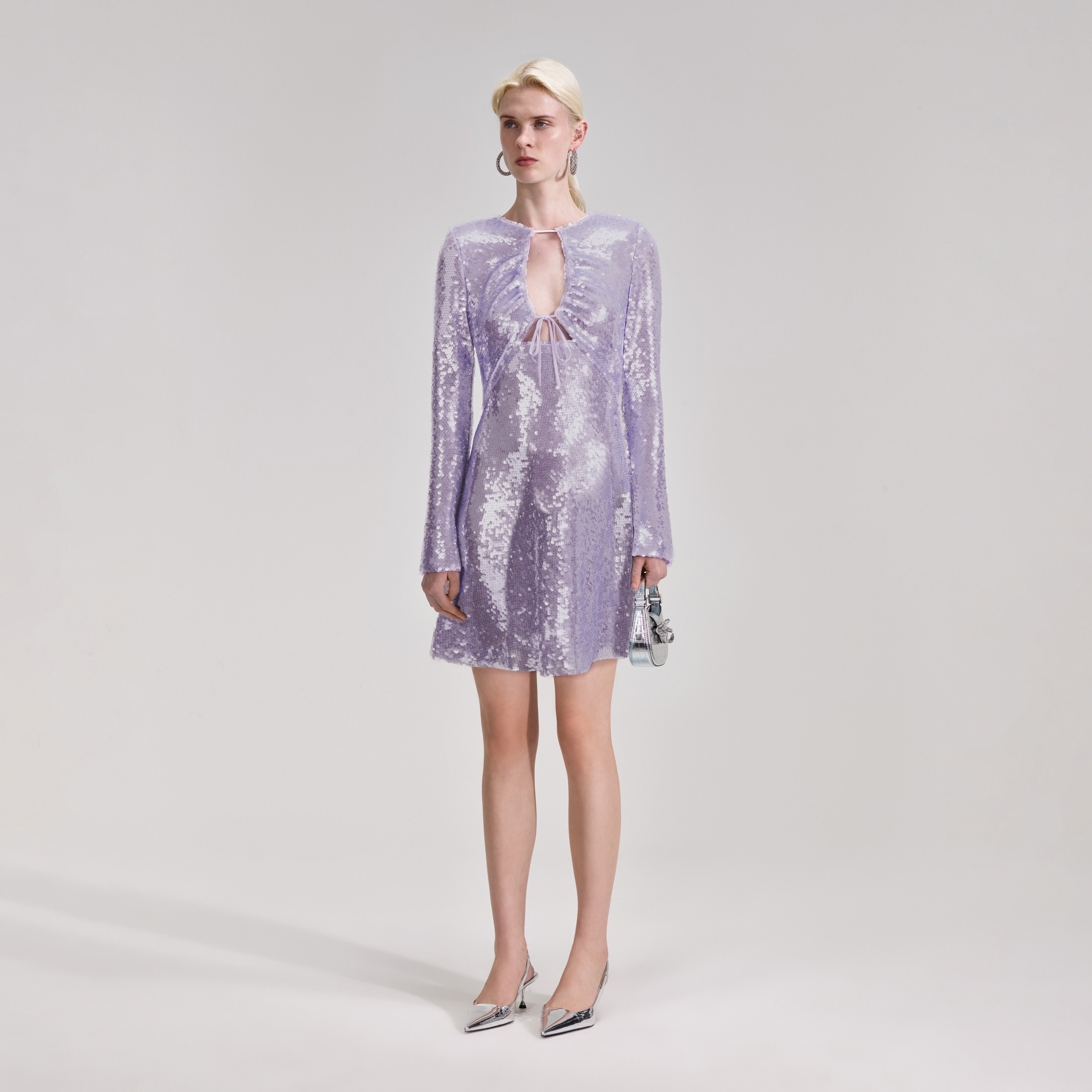 Long sleeve lilac on sale dress