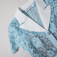 Blue Cord Lace Midi Dress