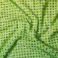 Green Rhinestone Mesh Keyhole Maxi Dress