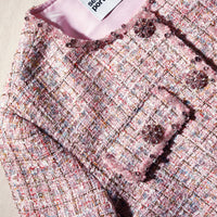 Pink Boucle Crop Jacket