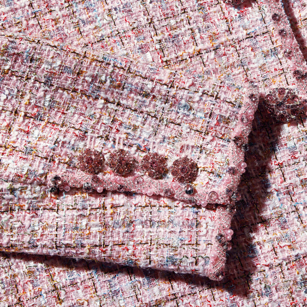 Pink Boucle Crop Jacket