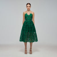 Green Azaelea Midi Dress