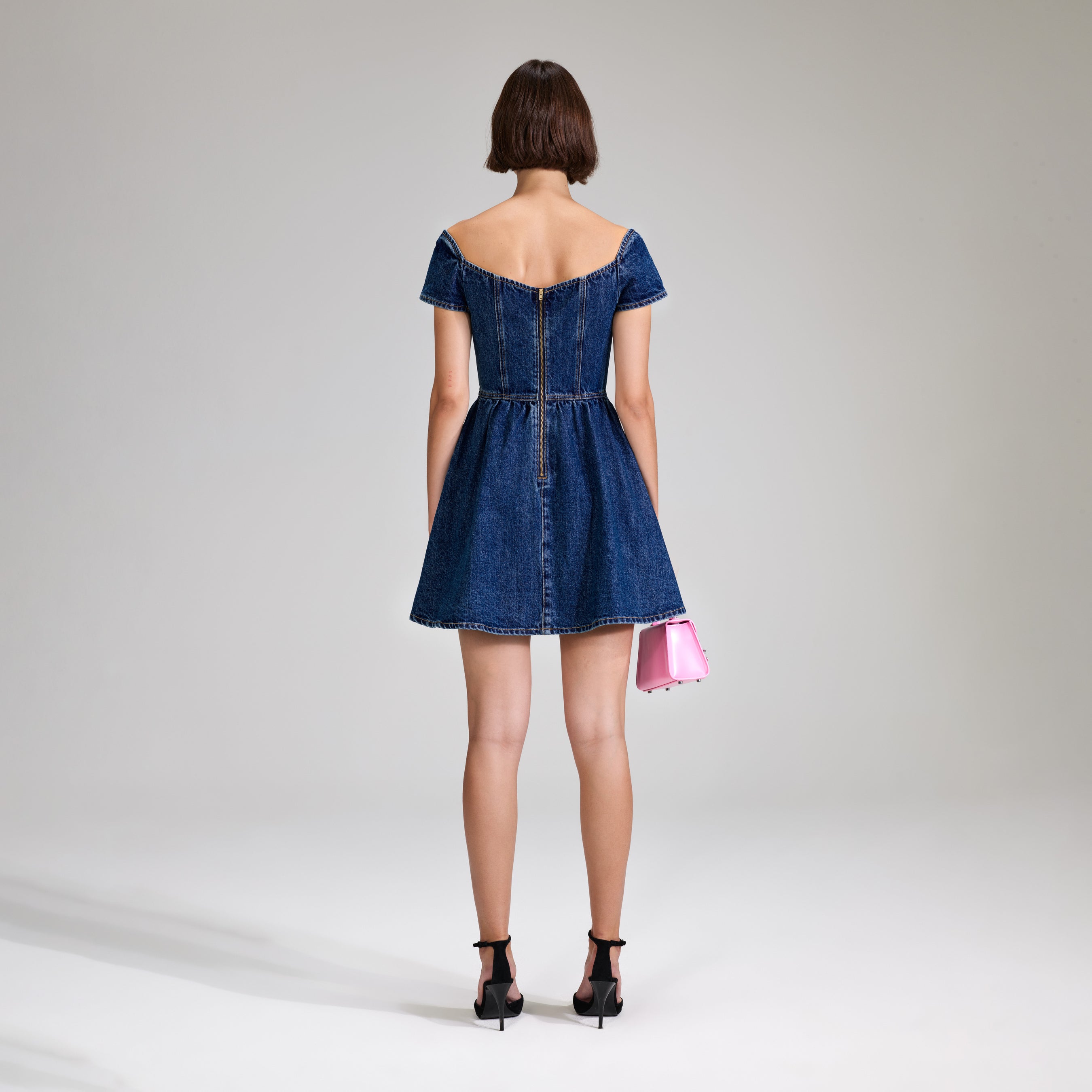 Denim Sweetheart Mini Dress