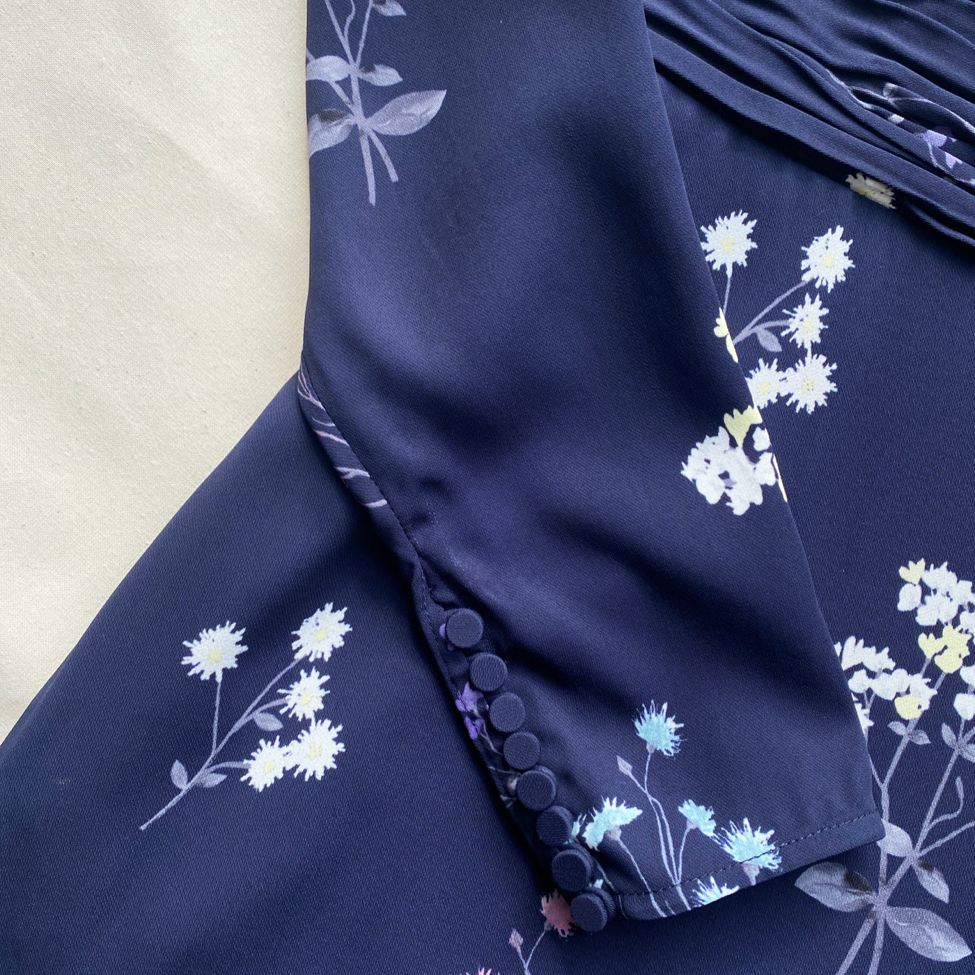 Navy Vintage Floral Midi Dress – self-portrait